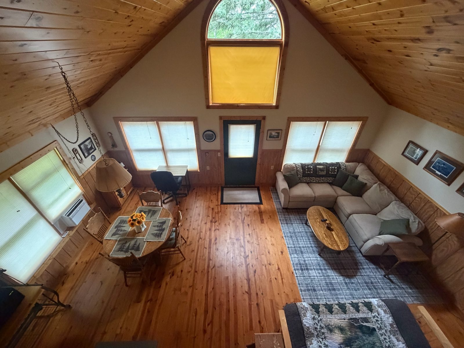 View from the loft over the living and dining area